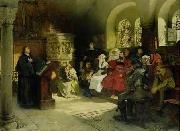 Hugo Vogel Martin Luther preaching at the Wartburg oil painting